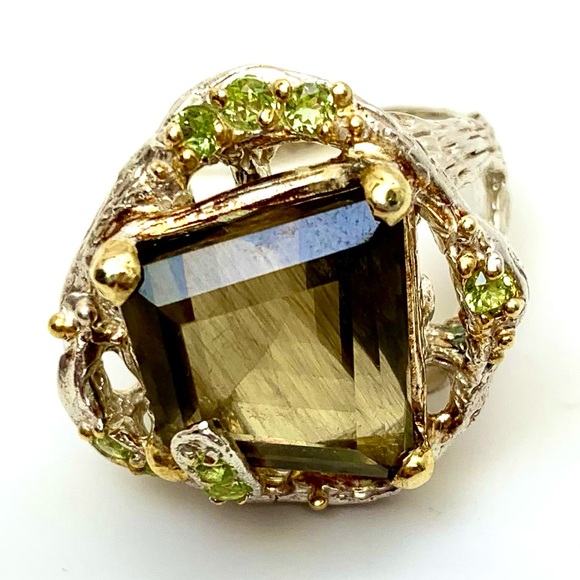 925 STERLING SILVER & LEMON QUARTZ GEMSTONE RING - Picture 12 of 15